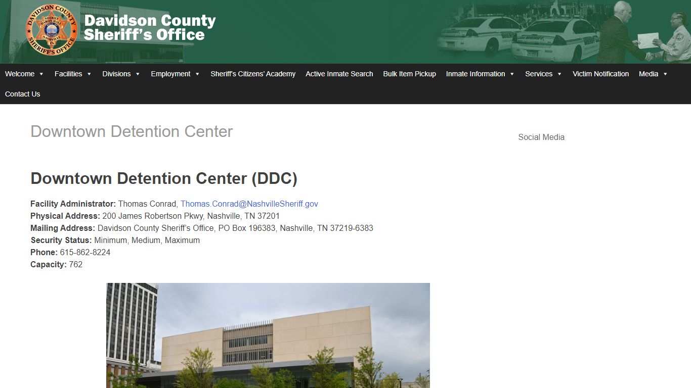 Downtown Detention Center – Davidson County Sheriff – Nashville Tennessee